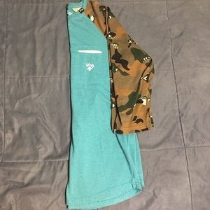 Lrg Camo and Teal Baseball Style Shirt